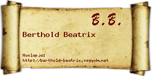 Berthold Beatrix névjegykártya